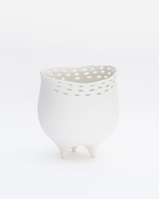 Laly Hurricane vase biscuit porcelain H=15cm, D=13cm